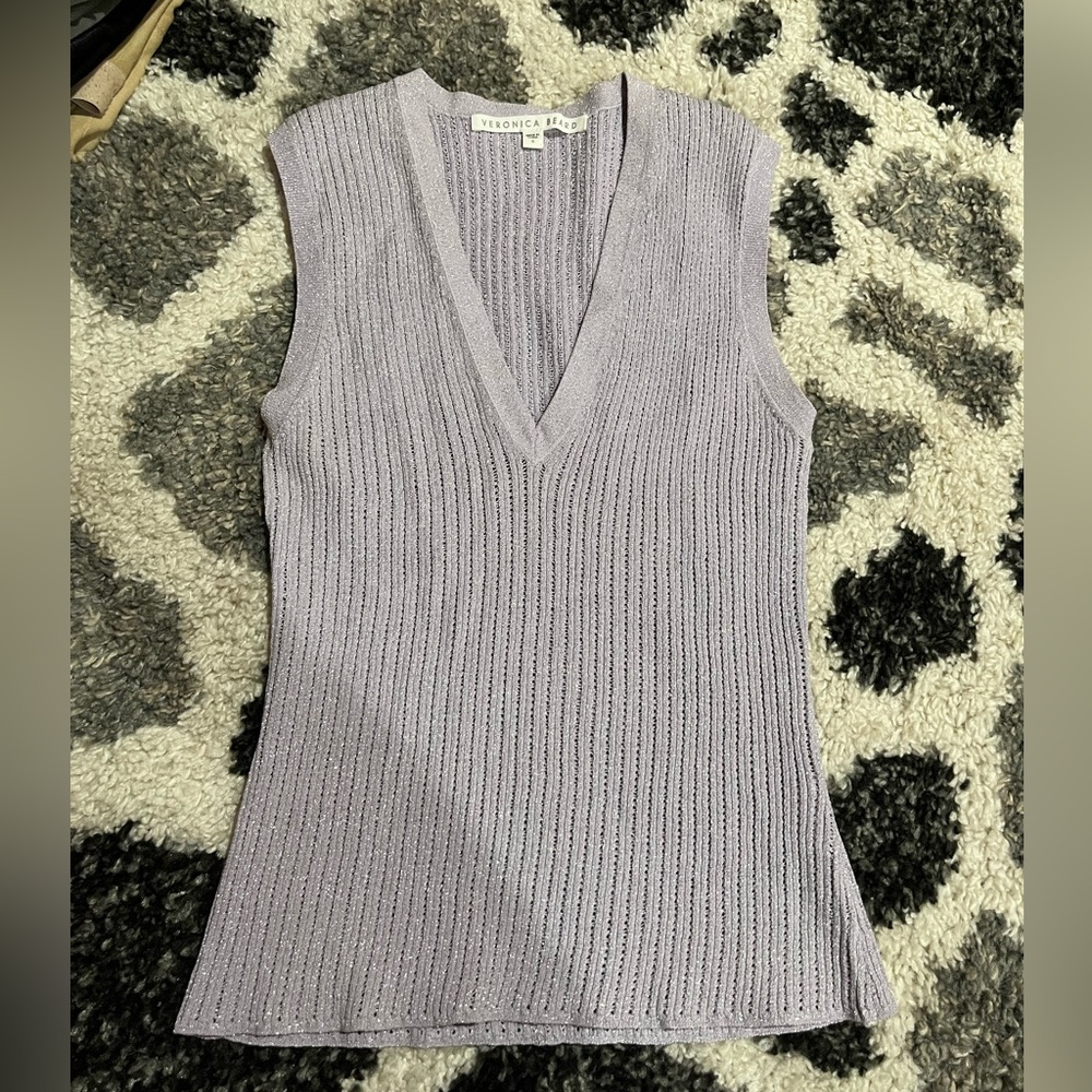 Veronica Beard Lavender Knit Sleeveless Top